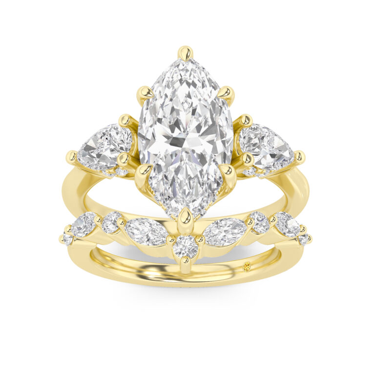 Celestia Engagment Ring with Angelina Wedding Band