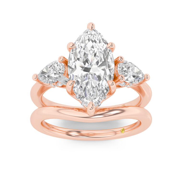 Celestia Engagment Ring with the Luna Wedding Band