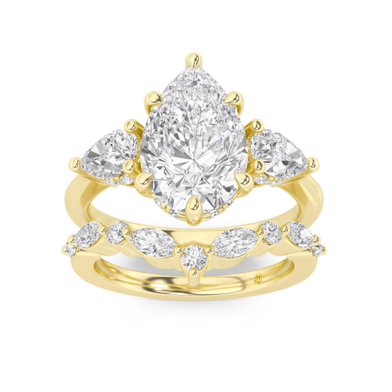 Celestia Engagment Ring with Angelina Wedding Band