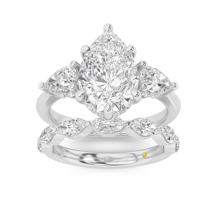 Celestia Engagment Ring with Elara Wedding Band
