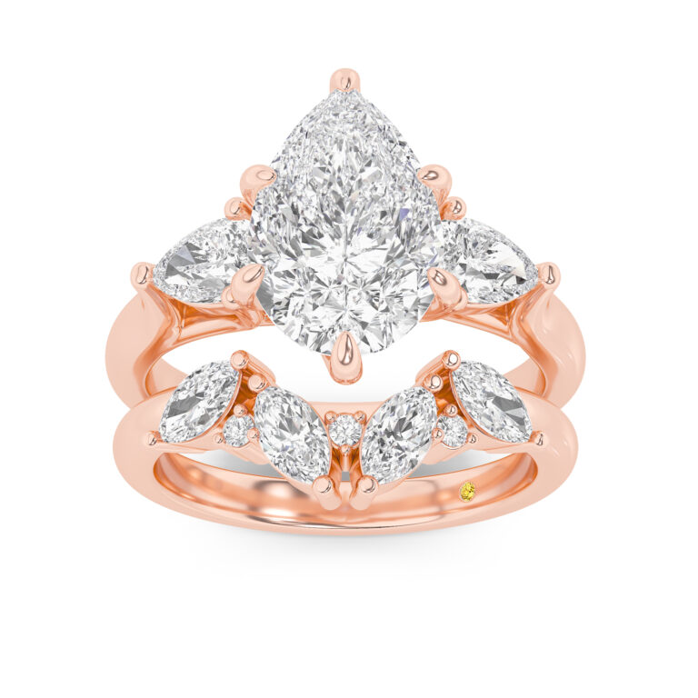 Lumina Engagment Ring with the Annabella Wedding Band