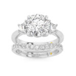 Nova Lab Grown Round Diamond Engagement Ring with the Rhys Wedding Band