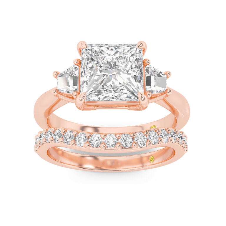 Nova Engagment Ring with the Rhys Wedding Band