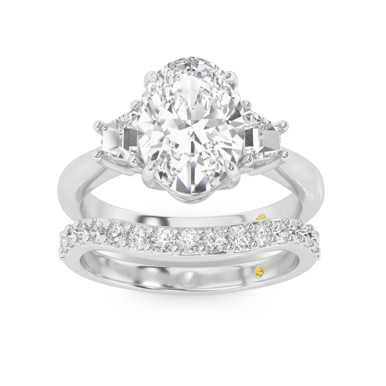 Nova Engagment Ring with the Rhys Wedding Band