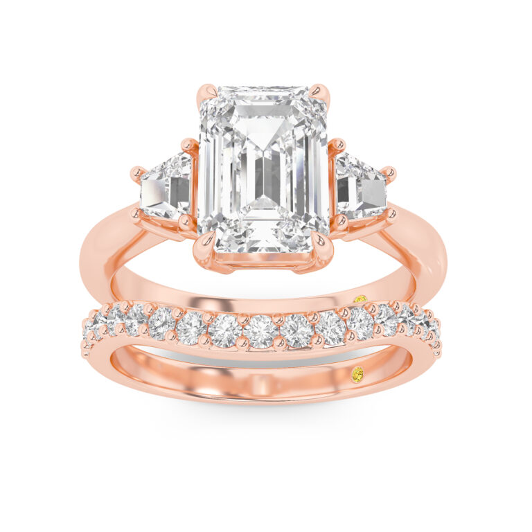 Nova Engagment Ring with the Rhys Wedding Band