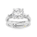 Ignite Lab Grown Round Diamond Engagement Ring with the Zola Wedding Band