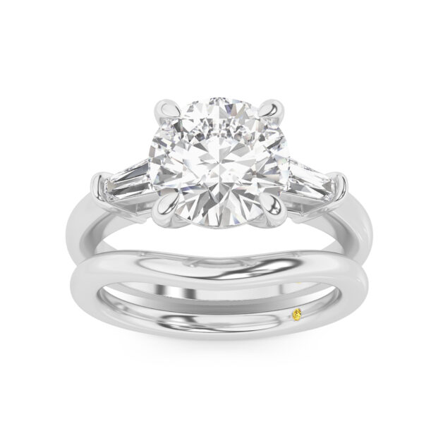 Ignite Lab Grown Round Diamond Engagement Ring with the Zola Wedding Band