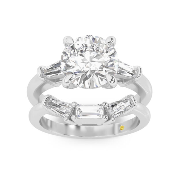 Ignite Lab Grown Round Diamond Engagement Ring with the Mavis Wedding Band