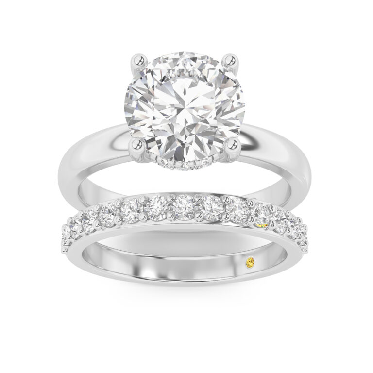 Firefly Engagment Ring with the Liv Wedding Band