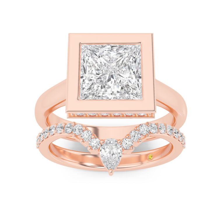 Secret Kiss Engagment Ring with the AnnaMaria Wedding Band