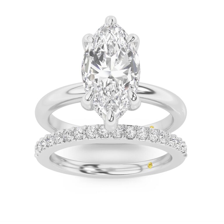 Fez Engagment Ring with the Orion Wedding Band