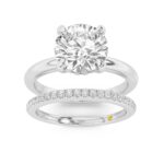 Fez Lab Grown Round Diamond Engagement Ring with the BonBon Wedding Band