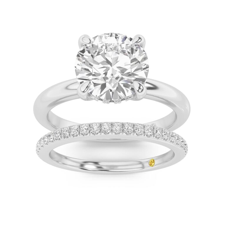 Fez Engagment Ring with the BonBon Wedding Band