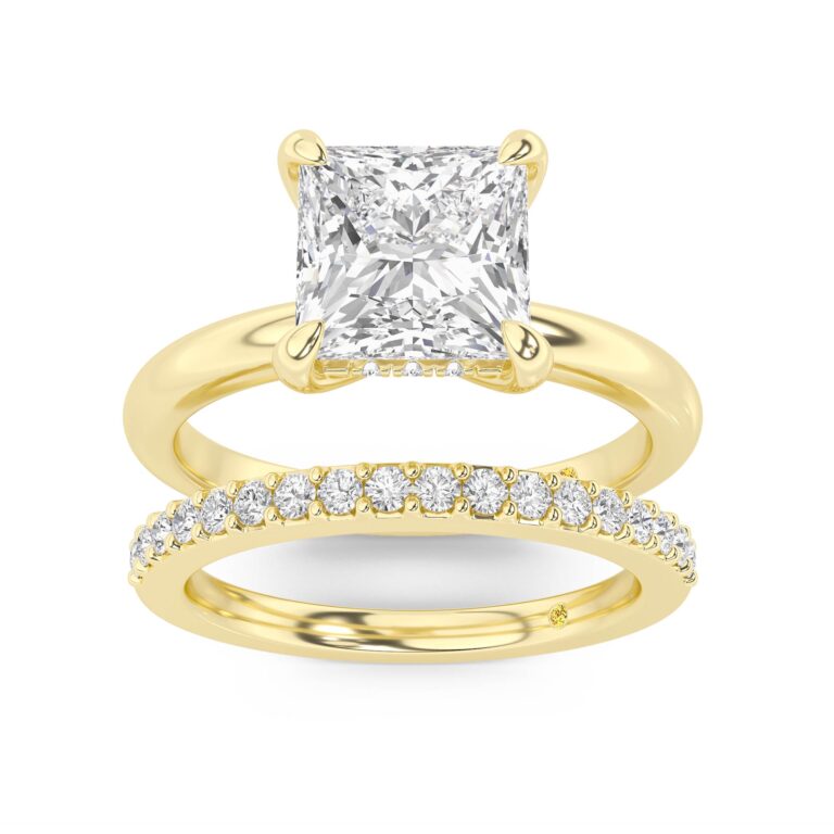 Fez Engagment Ring with the Orion Wedding Band