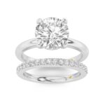 Fez Lab Grown Round Diamond Engagement Ring with the Orion Wedding Band