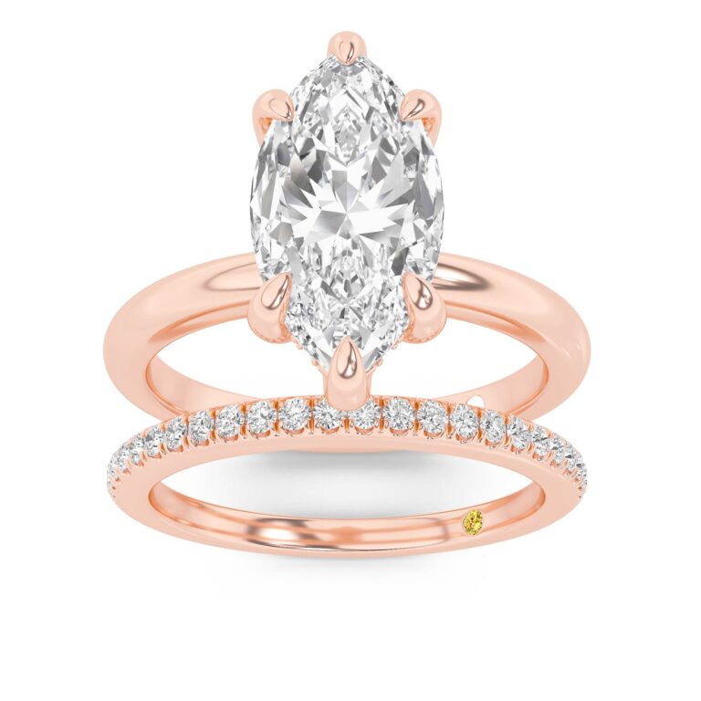 Fez Engagment Ring with the BonBon Wedding Band
