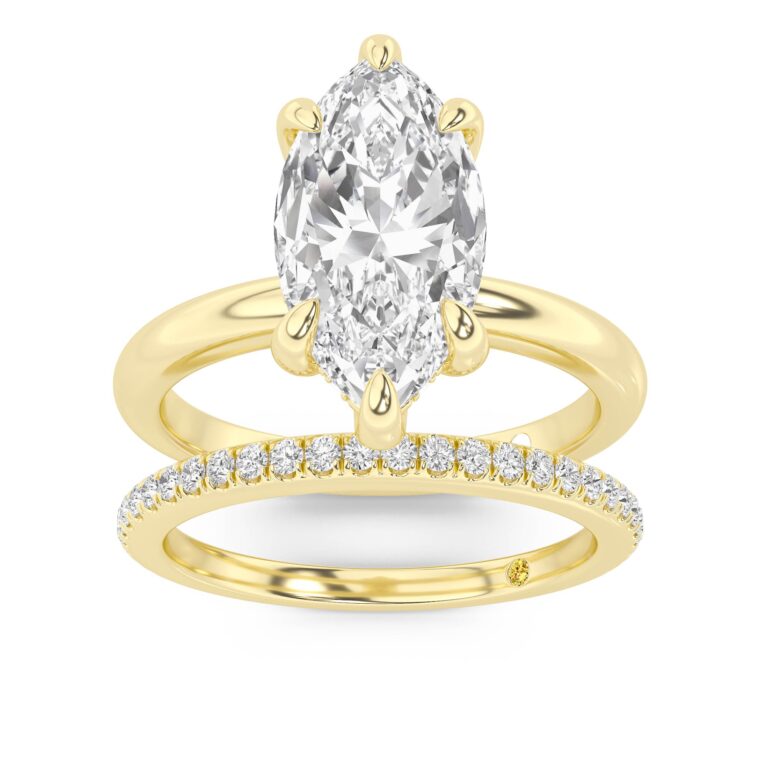 Fez Engagment Ring with the BonBon Wedding Band