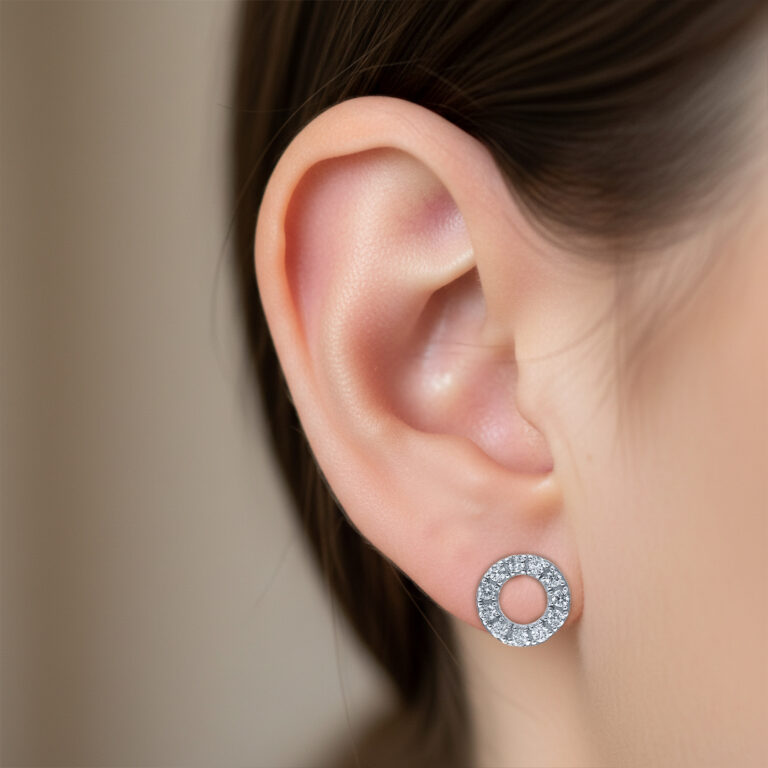 Lab Grown Circle Diamond Earrings