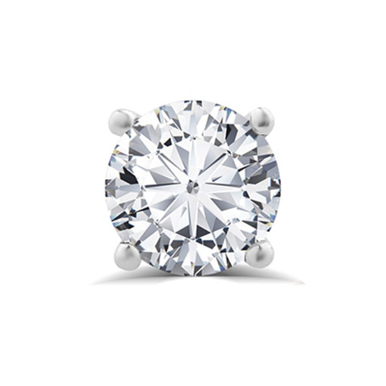 Certified Four Prong Lab Single Diamond Stud Earring