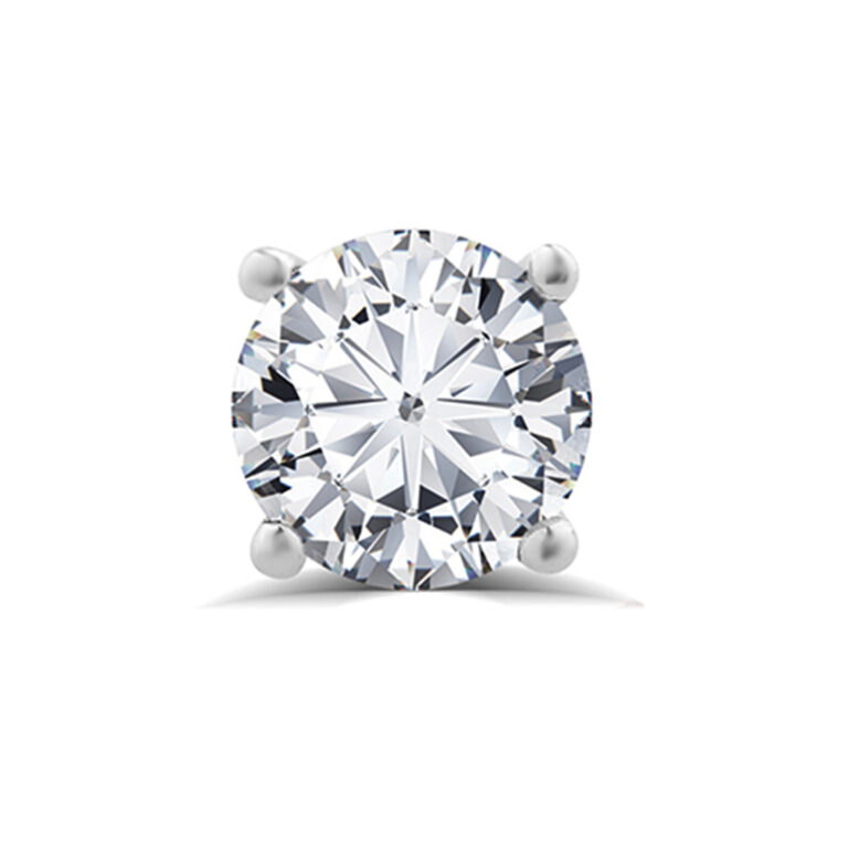 Certified Four Prong Lab Single Diamond Stud Earring