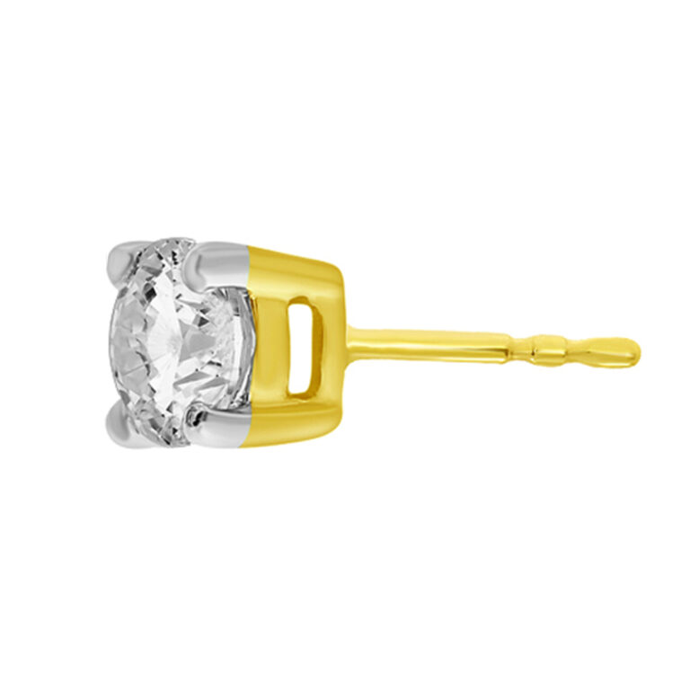 Certified Four Prong Lab Single Diamond Stud Earring