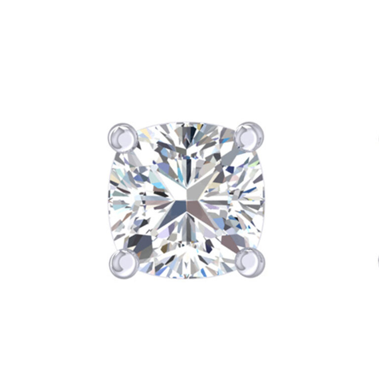 Certified Four Prong Lab Single Diamond Stud Earring