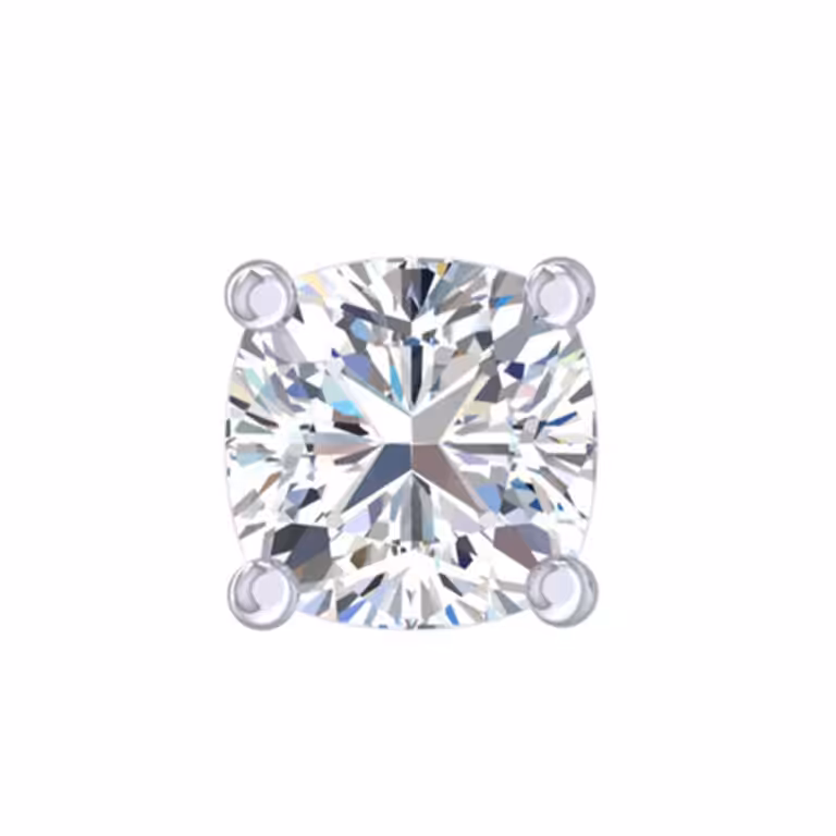 Certified Four Prong Lab Single Diamond Stud Earring