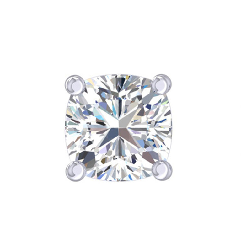 Certified Four Prong Lab Single Diamond Stud Earring