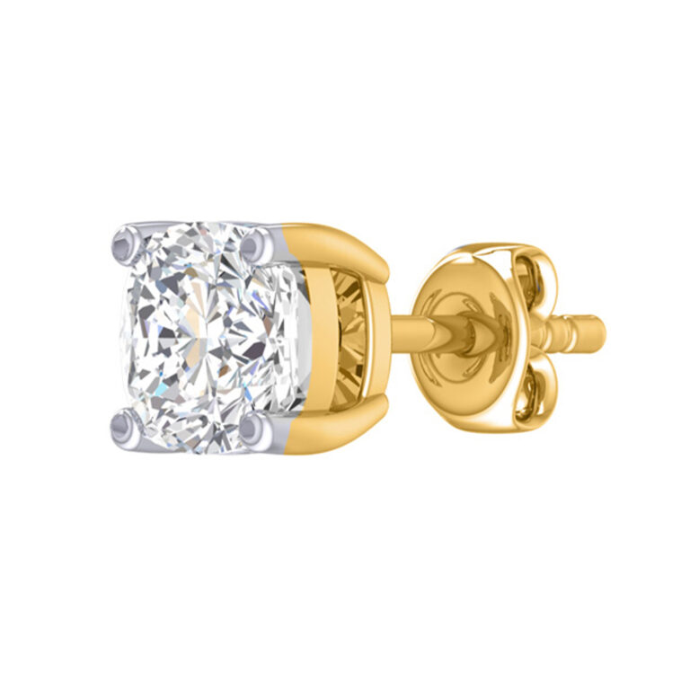 Certified Four Prong Lab Single Diamond Stud Earring