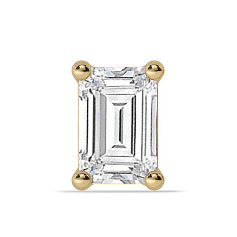 Certified Four Prong Lab Single Diamond Stud Earring