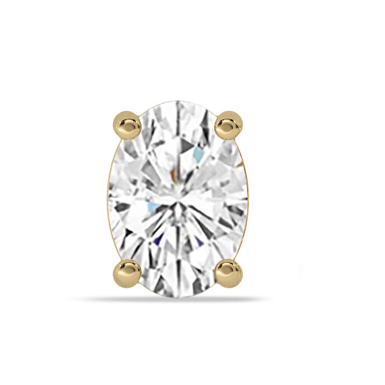 Certified Four Prong Lab Single Diamond Stud Earring