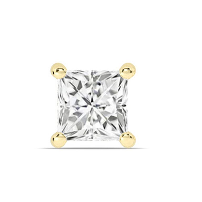 Certified Four Prong Lab Single Diamond Stud Earring