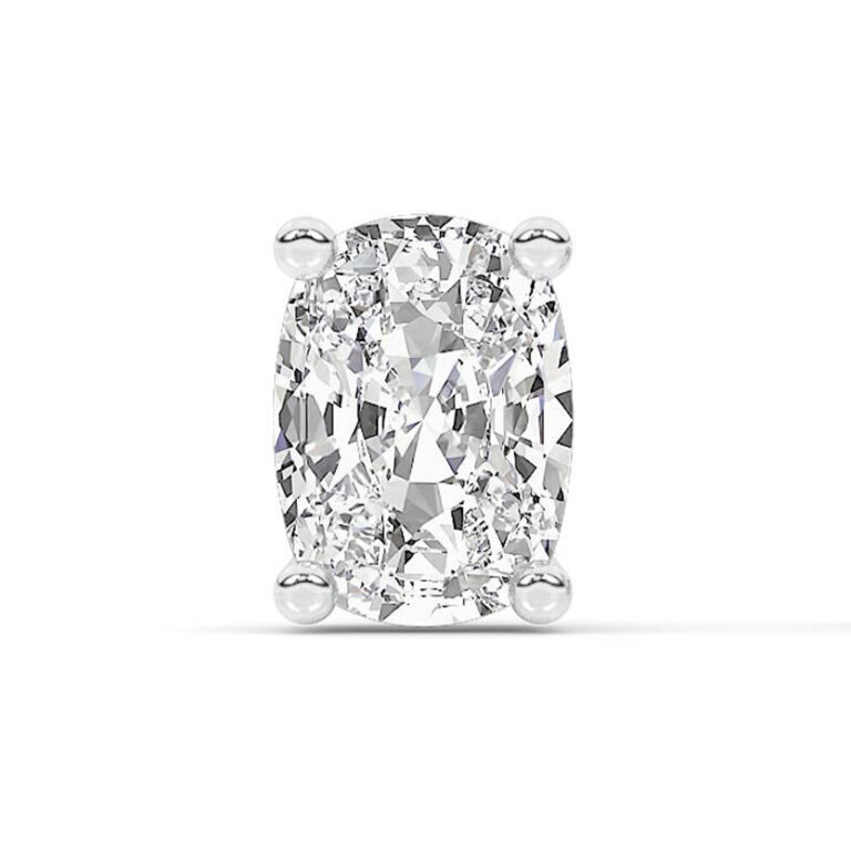Certified Four Prong Lab Single Diamond Stud Earring