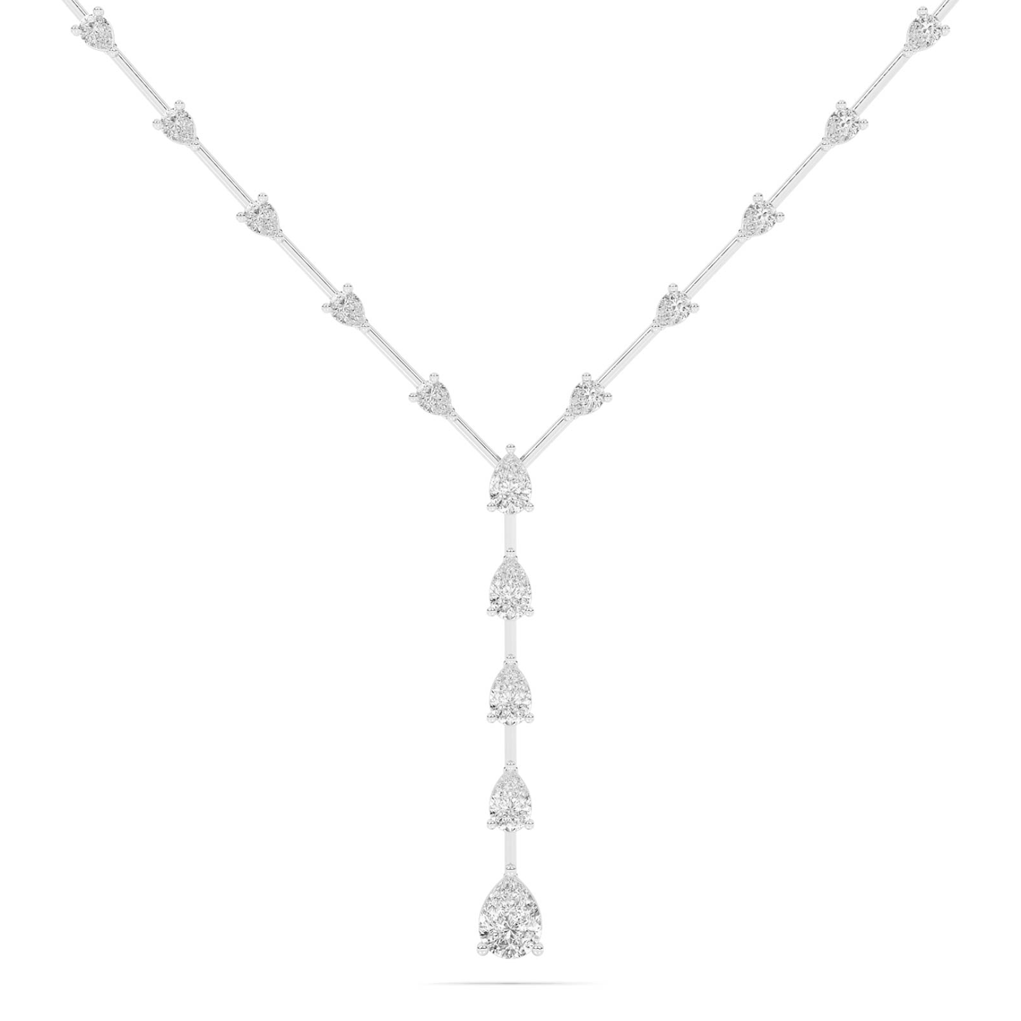 Sparkling Symphony Lab Grown Lariat Diamond Necklace | 14K White Gold 11 1/4 ct.tw.