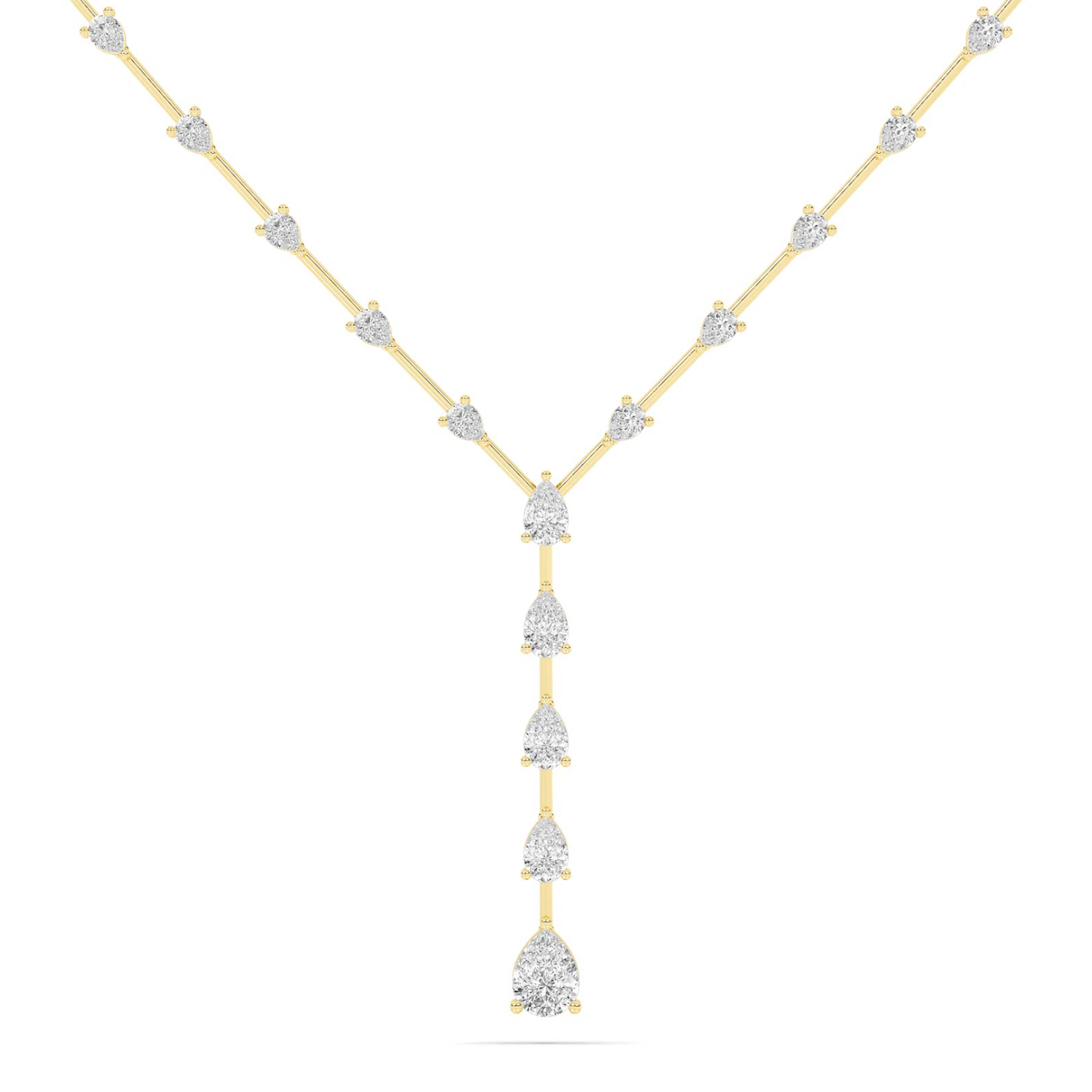 Sparkling Symphony Lab Grown Lariat Diamond Necklace | 14K Yellow Gold 11 1/4 ct.tw.