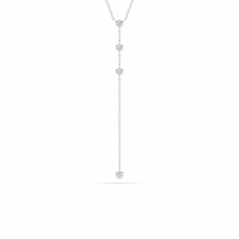 Sterling Silver Orbit Lab Grown Diamond Lariat Necklace