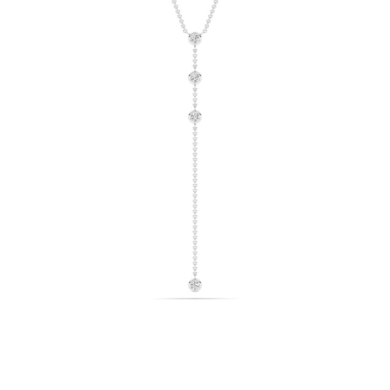 Sterling Silver Orbit Lab Grown Diamond Lariat Necklace