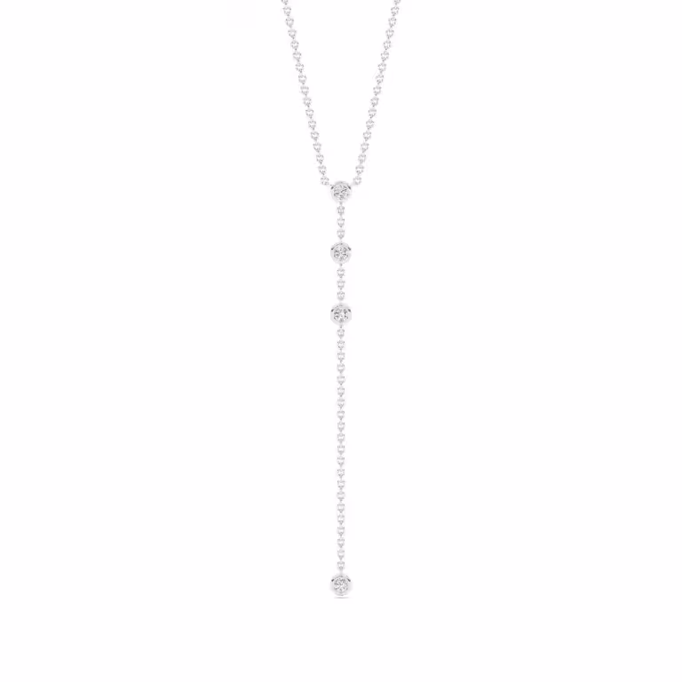 Sterling Silver Orbit Lab Grown Diamond Lariat Necklace