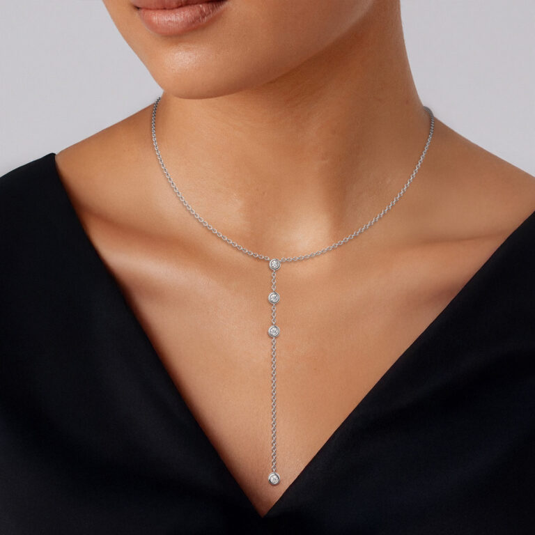 Orbit Lab Grown Diamond Lariat Necklace