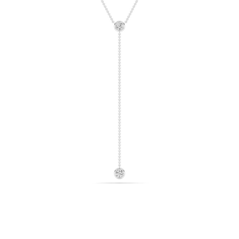Sterling Silver Aura Lab Grown Diamond Lariat Necklace