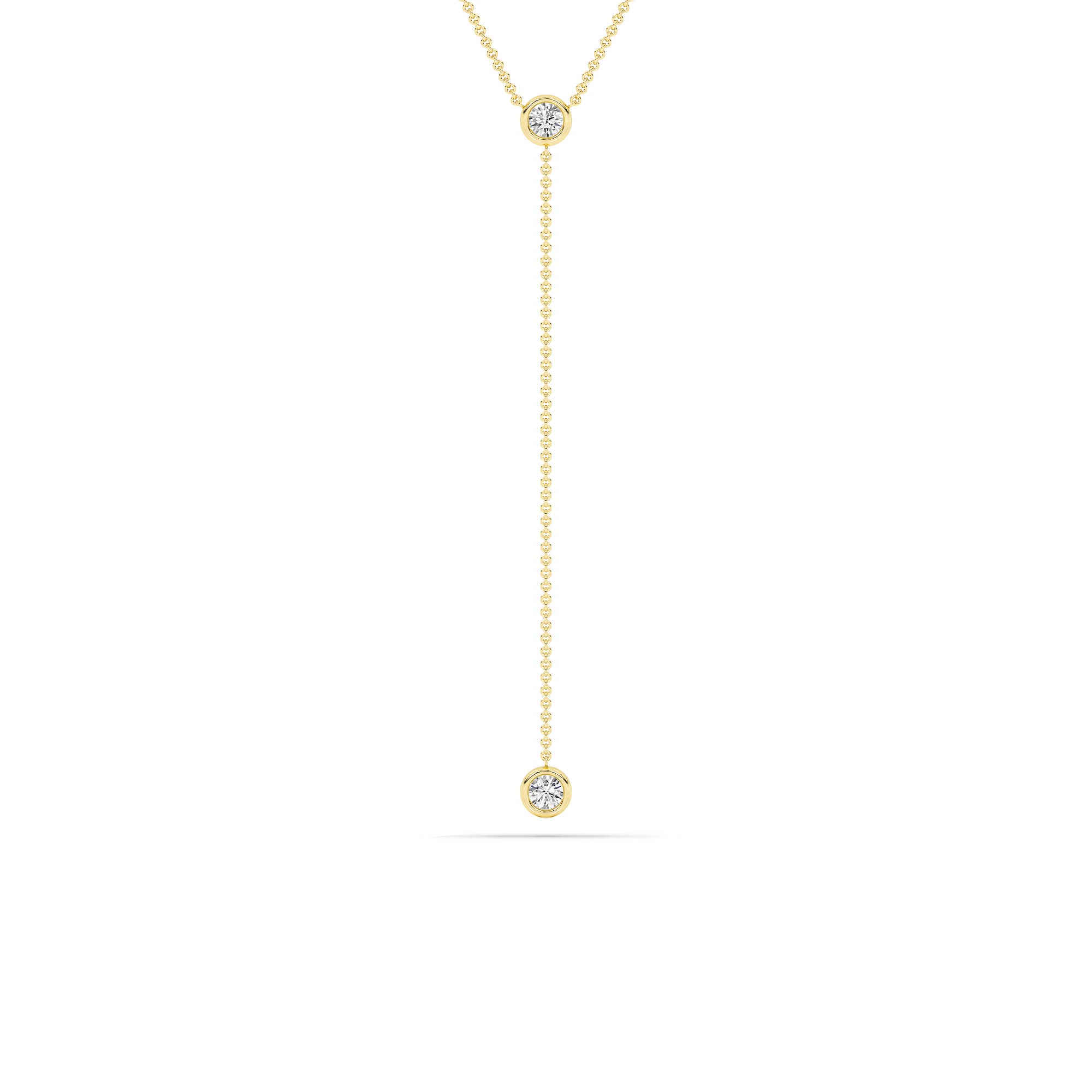Aura Lab Grown Diamond Lariat Necklace | 14K Yellow Gold 1/4 ct. tw.