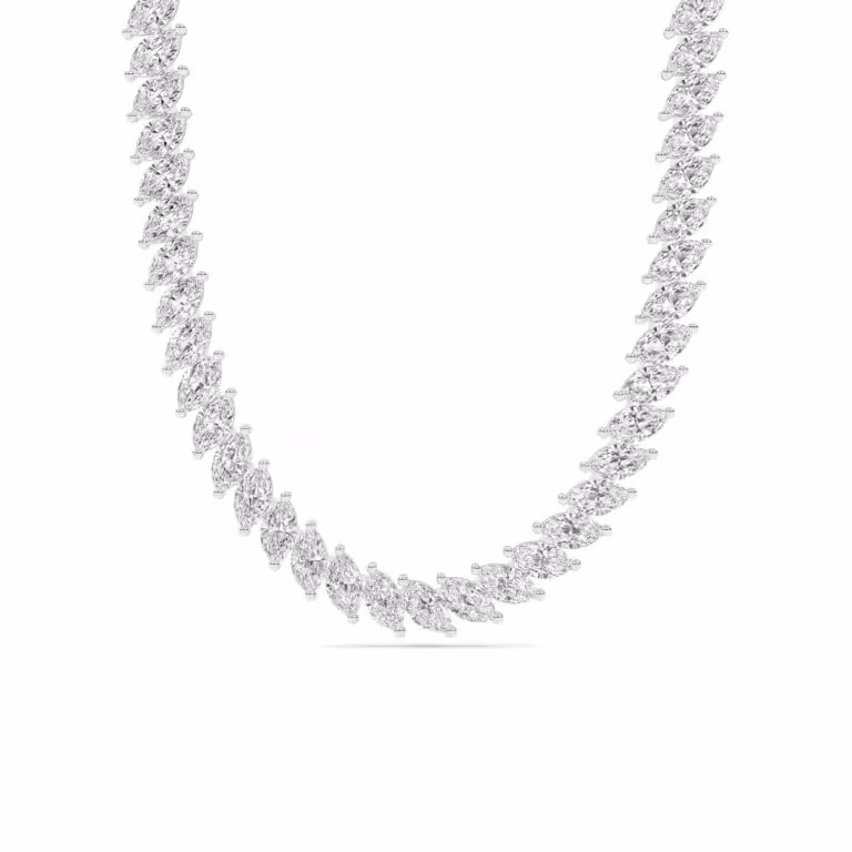 Throne Lab Grown Marquise DIamond Tennis Necklace
