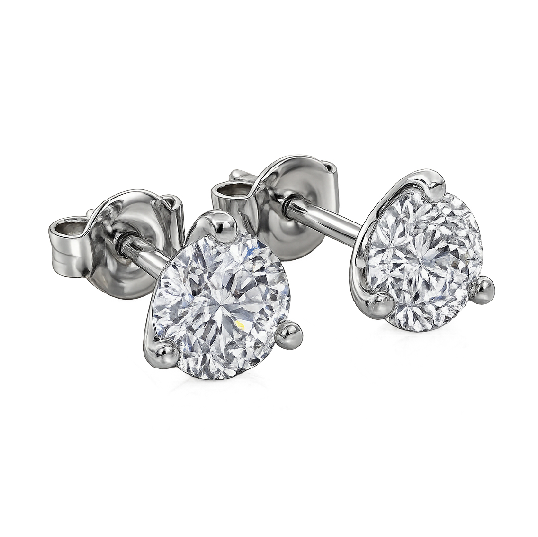 Lab Grown Martini Set Diamond Stud Earrings | 10K White Gold 3 ct. tw.