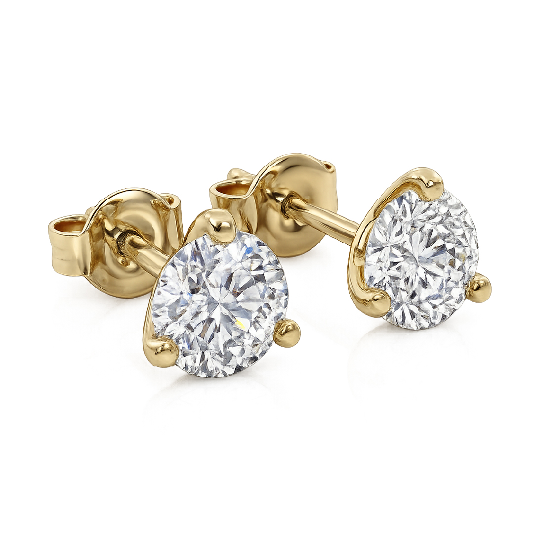 Lab Grown Martini Set Diamond Stud Earrings | 10K Yellow Gold 2 ct. tw.