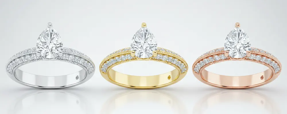 Side-by-side comparison diagram of a brilliant round lab grown diamond versus a mined diamond under professional jewelry analysis.