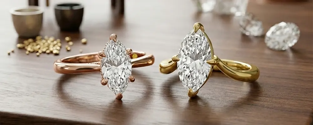 a couple rings sitting on a table 