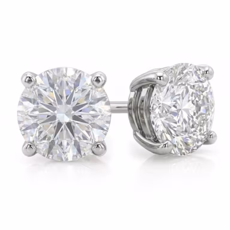 Certified Four Prong Lab Diamond Stud Earring