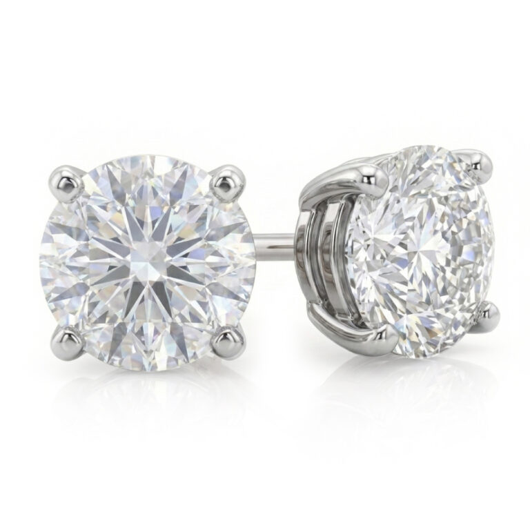 Certified Four Prong Lab Diamond Stud Earring