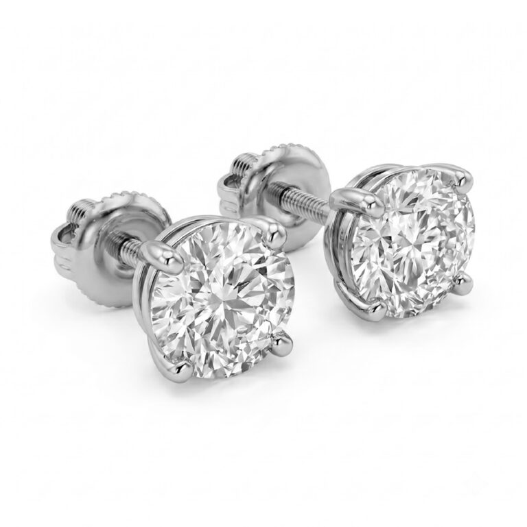 Certified Four Prong Lab Diamond Stud Earring