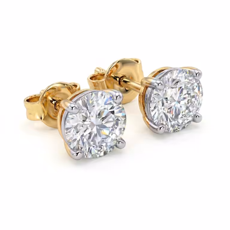Certified Four Prong Lab Diamond Stud Earring